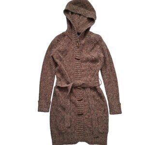 Alexandra Bartlett Hooded Knit Duster Cardigan with Belt